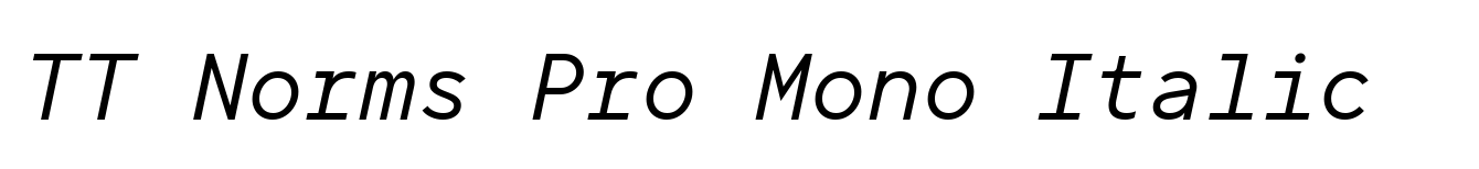 TT Norms Pro Mono Italic